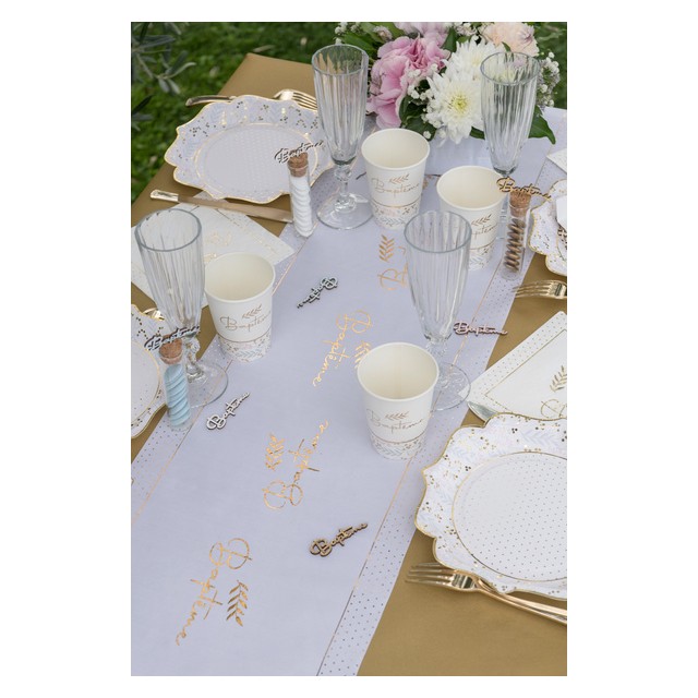 Chemin De Table- Organza - Baptême-Or – La Boite à Dragées