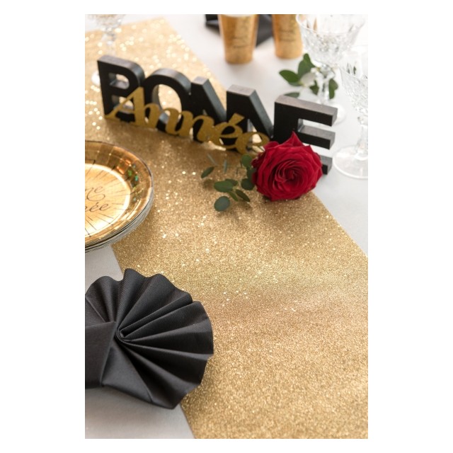 Chemin de table Anniversaire Rose Gold 28 cm x 3m - Deco