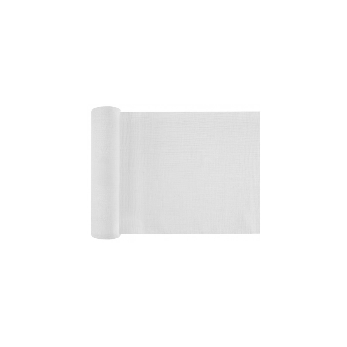 Chemin de Table Gaze de Coton Blanc