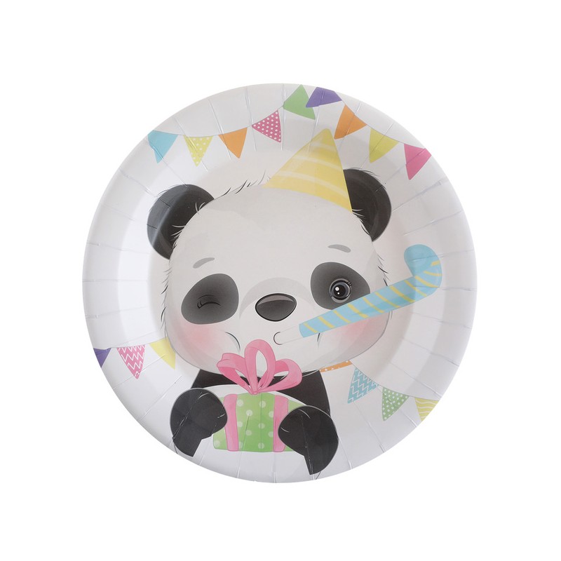 10x Assiettes anniversaire Panda