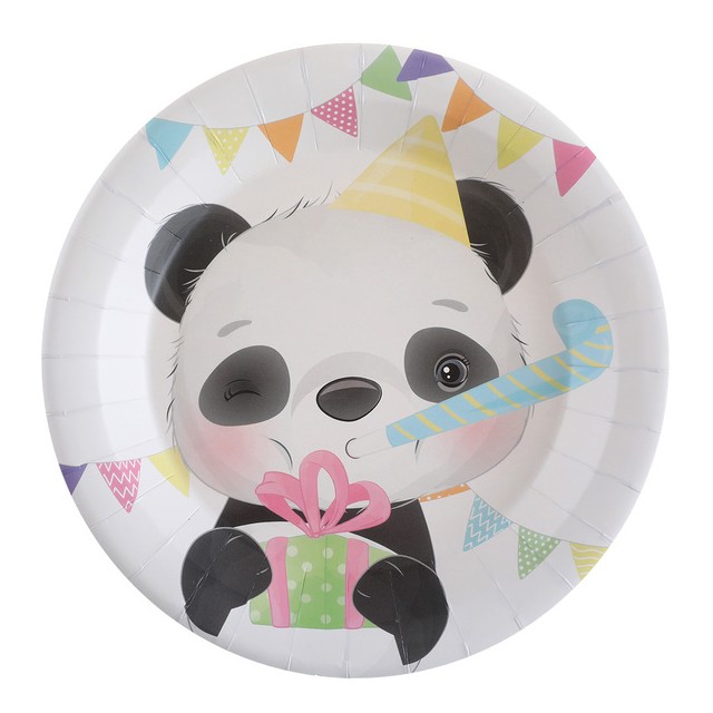 10x Assiettes anniversaire Panda