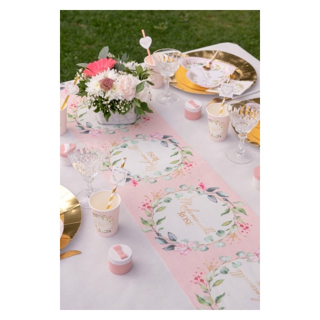 Chemin de table Rose Mademoiselle