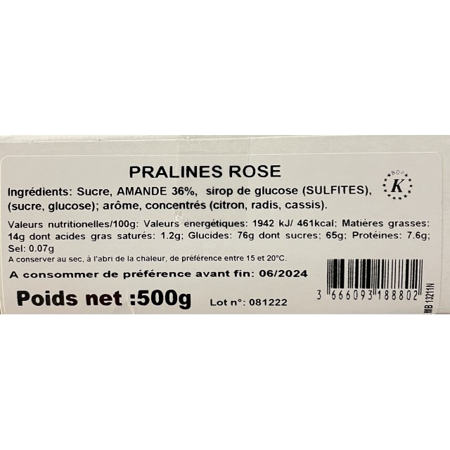 PRALINE ROSE CONCASSEE (EN VRAC) - Ventes Rudolph
