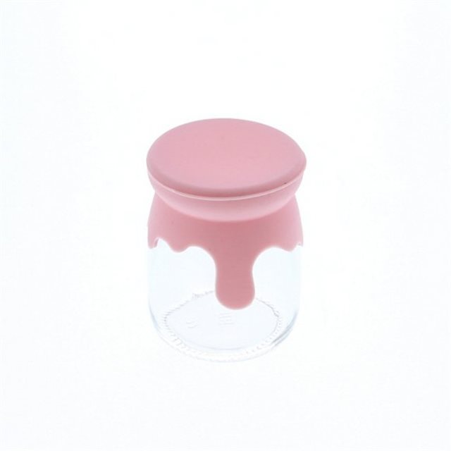 Pot à Dragées Verre Couvercle Silicone Rose