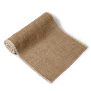 Chemin de table jute & dentelle 36 cm x 5 m