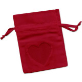 Sachet Dragées Rouge avec fenêtre coeur x 6