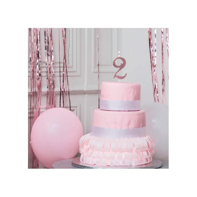 Bougie anniversaire chiffre 2 (rose gold, or et argent) - Bougies d' anniversaire - LPFV9 - Commerçants du pays voironnais