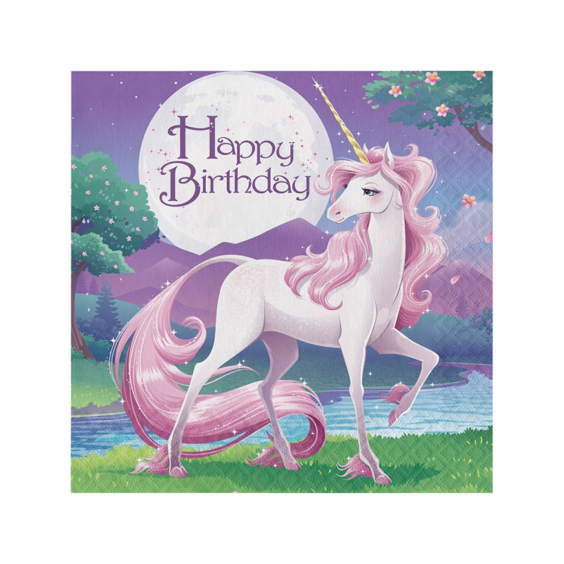 Assiette Licorne Rose (Lot de 10) : Déco Anniversaire Licorne sur