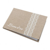 Livre d'or jute et dentelle