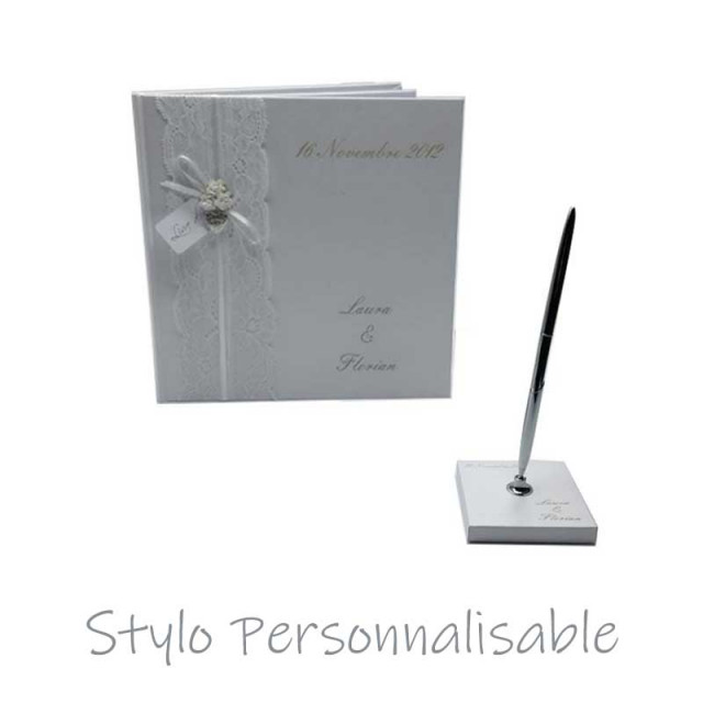 Stylo personnalisable Sur Socle - Or ou Argent