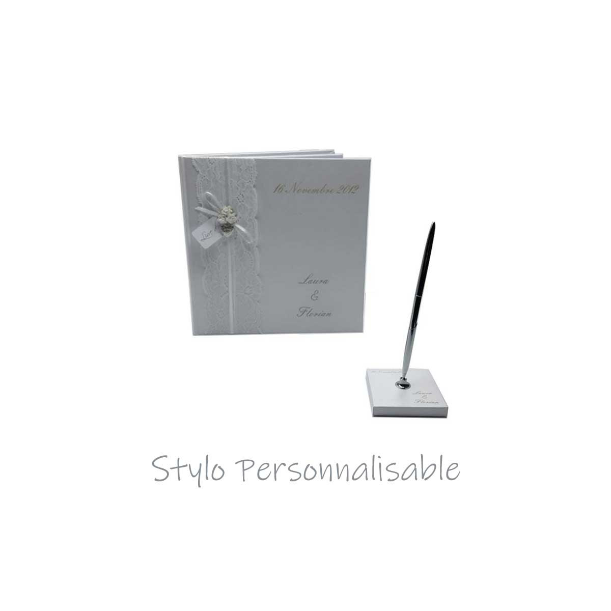 Stylo personnalisable Sur Socle - Or ou Argent