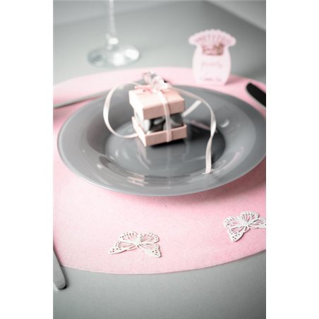 Sets de table rond uni rose x 50