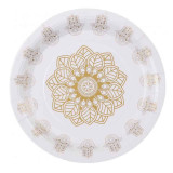 Assiette Orientale Blanc et or x10