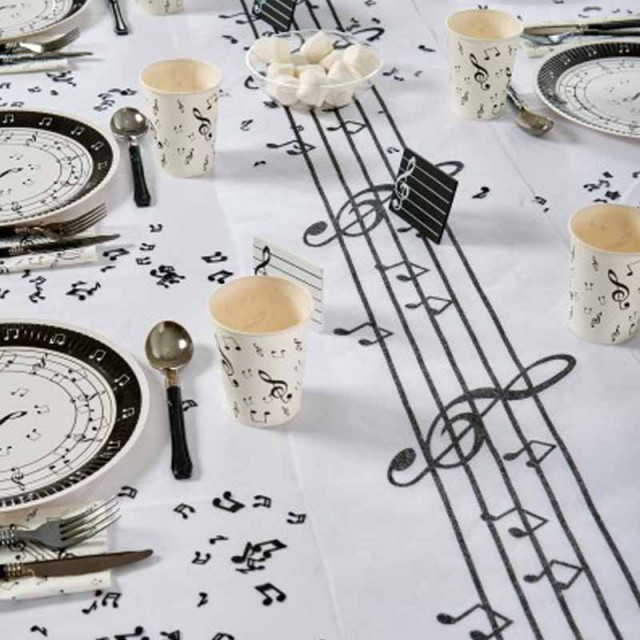 20 serviettes jetables papier musique noir