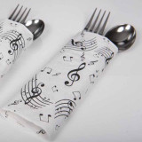 20 serviettes jetables papier musique noir