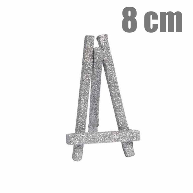 x12 Chevalet porte nom paillette argent 8 cm