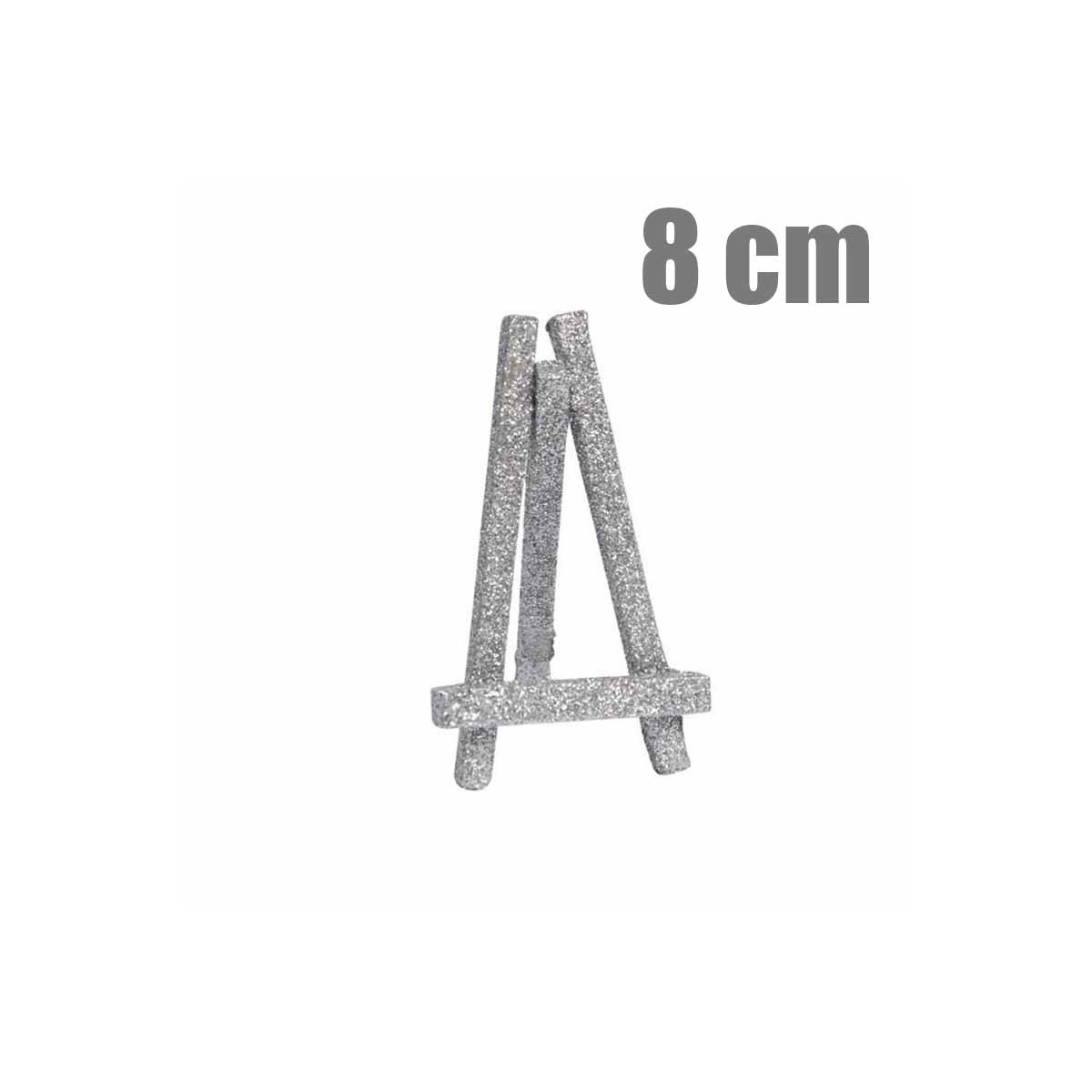 x12 Chevalet porte nom paillette argent 8 cm