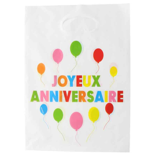 Sac Joyeux Anniversaire Multicolore x6