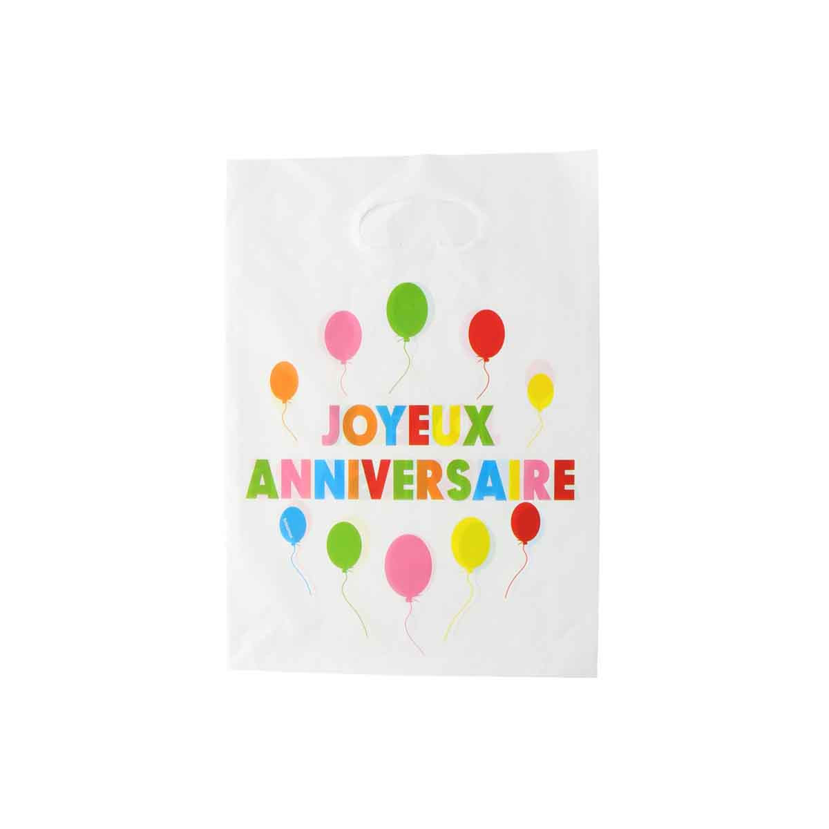 Sac Joyeux Anniversaire Multicolore x6