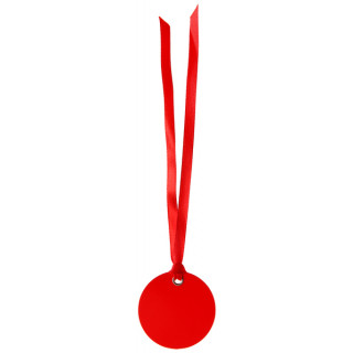 Etiquette Dragees Ronde Ruban x12 - rouge