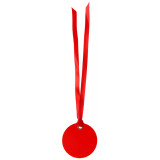 Etiquette Dragees Ronde Ruban x12 - rouge