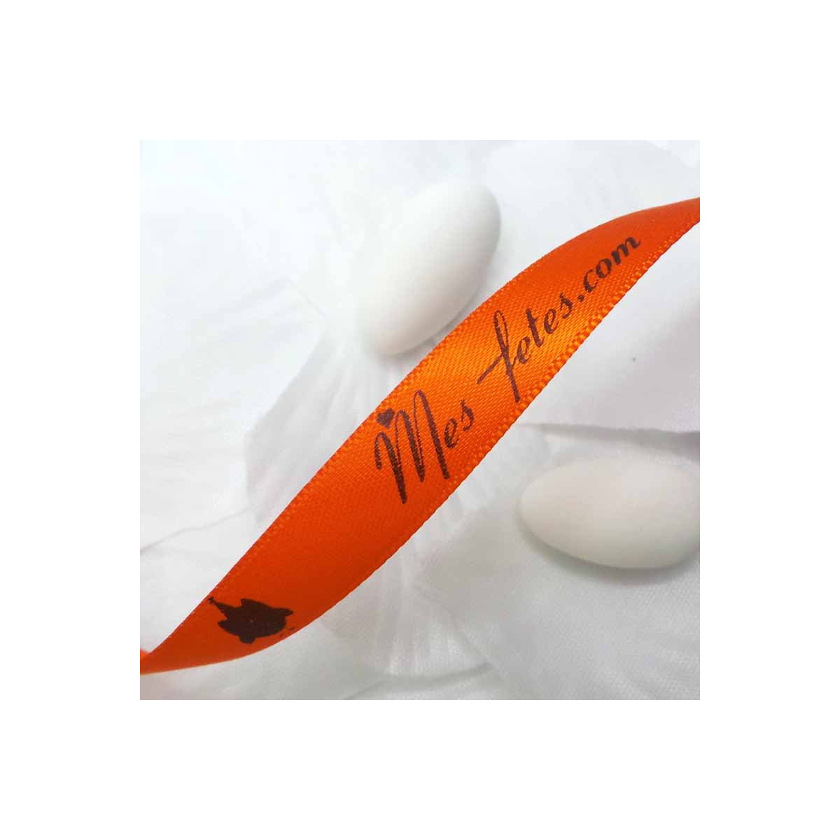 Ruban personnalisé satin orange
