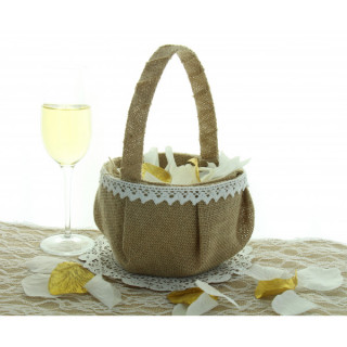 panier-mariage-champêtre-jute et dentelle