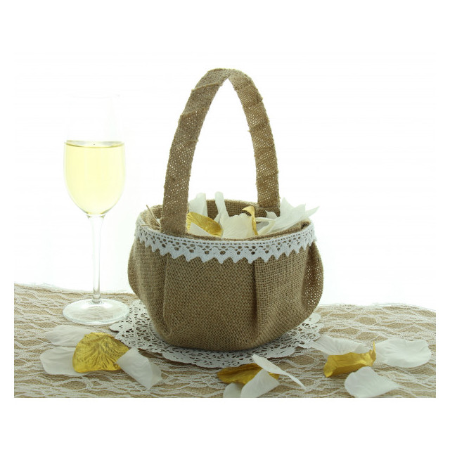 panier-mariage-champêtre-jute et dentelle