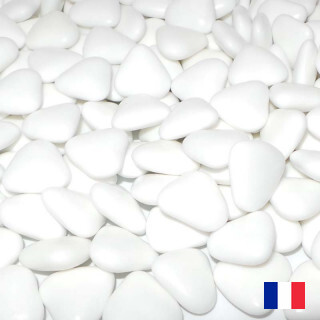 1kg Dragees chocolat coeur Blanc