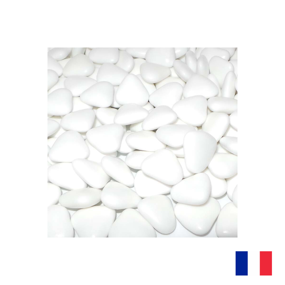 1kg Dragees chocolat coeur Blanc