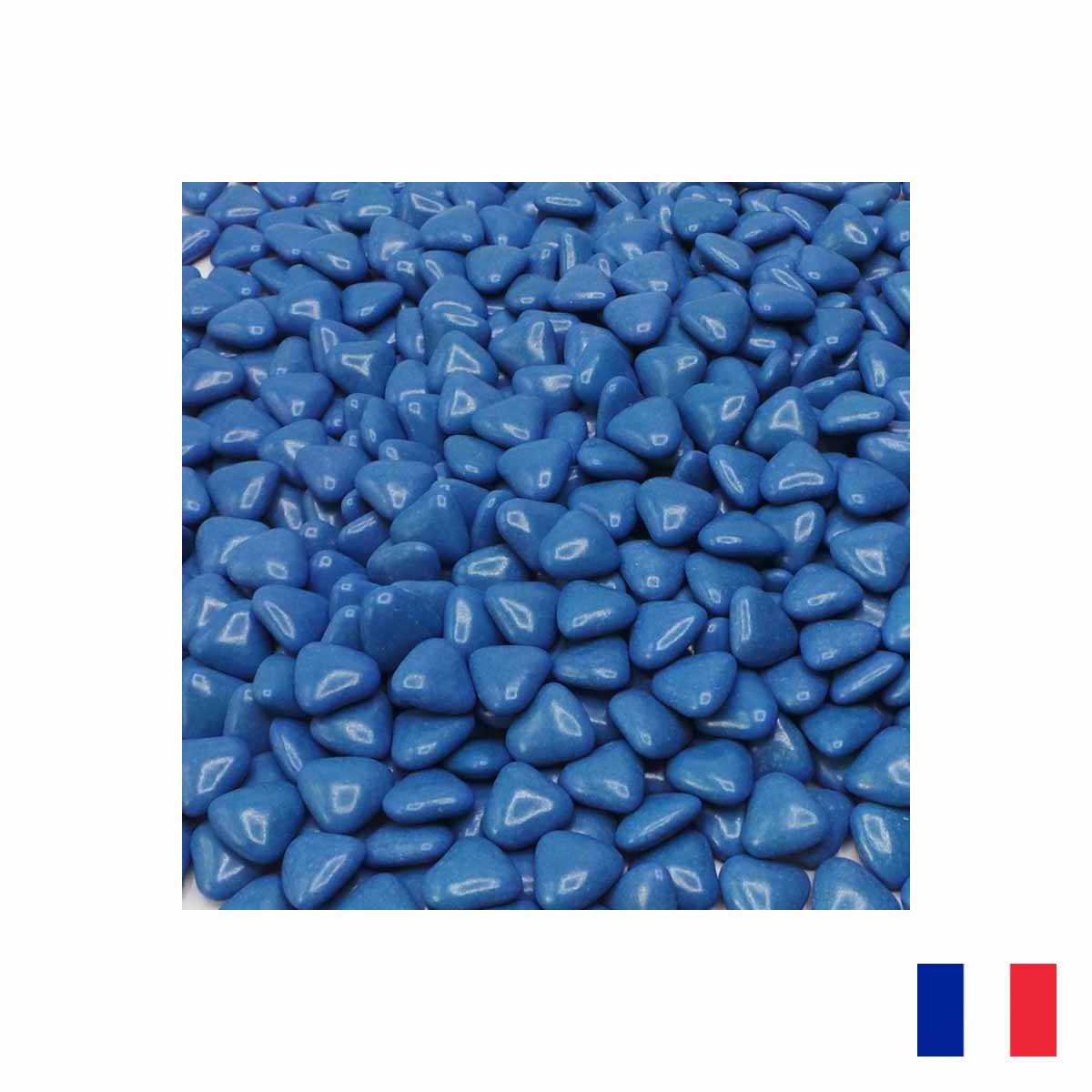 1kg dragées chocolat coeur Bleu Marine