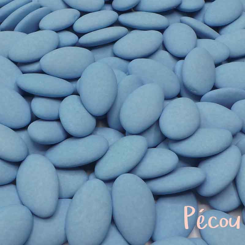 DRAGEES CHOCOLAT BLEUE 70% CACAO, KG PECOU 