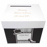 Urne personnalisée Noir Mariage Vintage