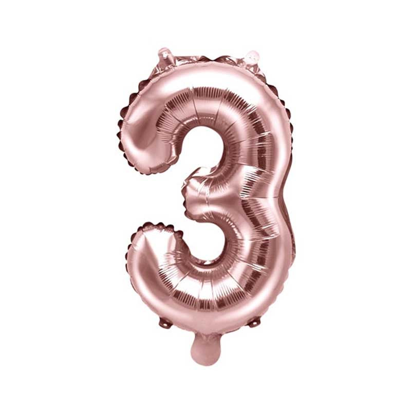 Ballon Chiffre 3 Rose Gold - Mes Fêtes