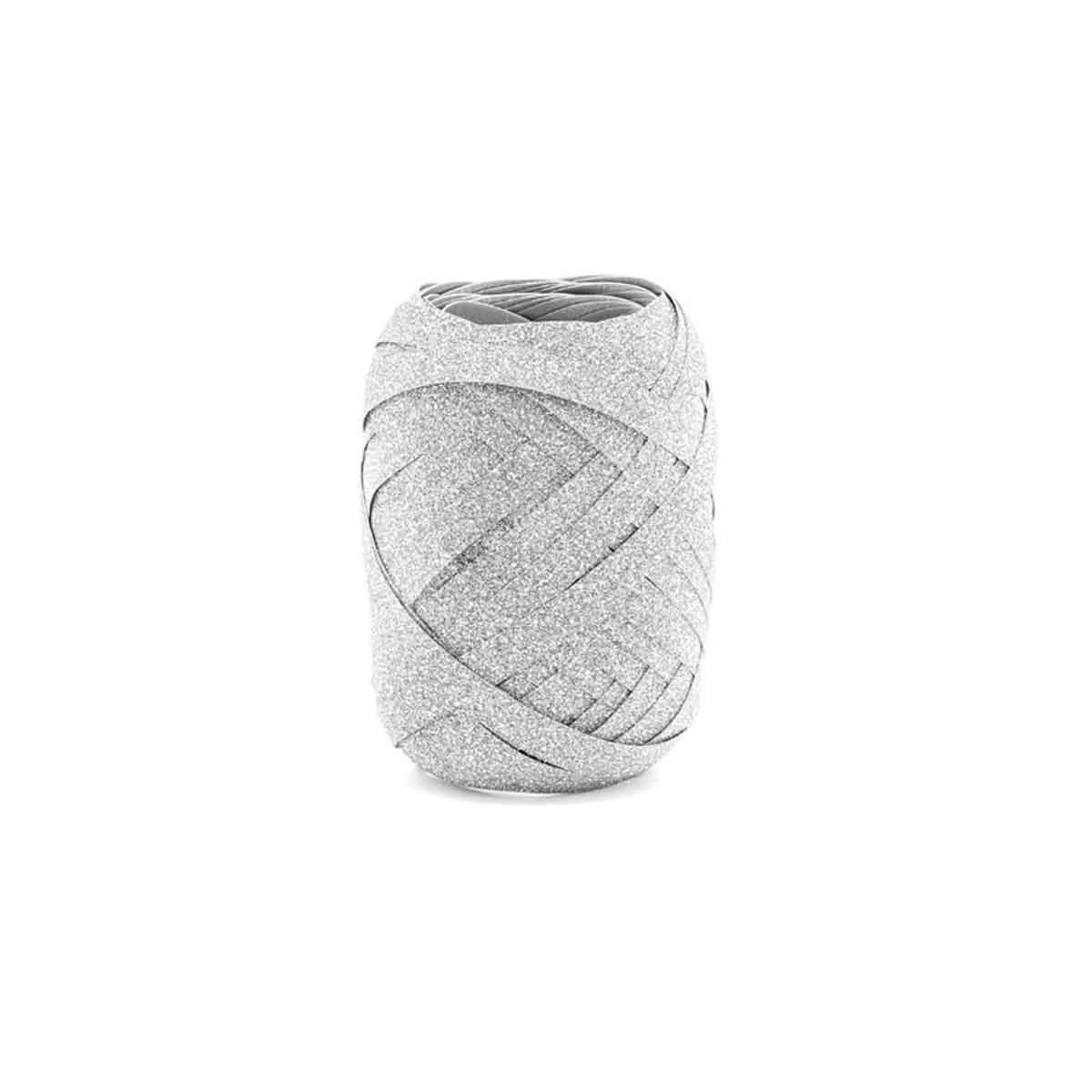 Bolduc argenté pailleté 10mx5mm