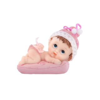 Figurine Baptême Fille Coussin