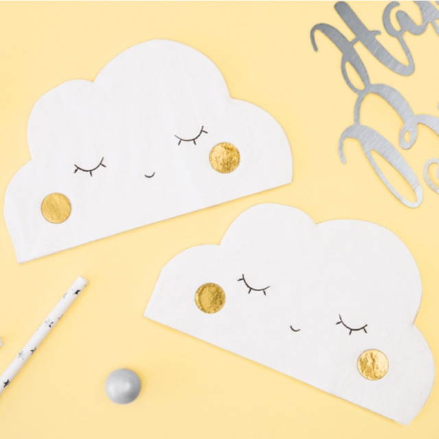 20 serviettes en papier nuage