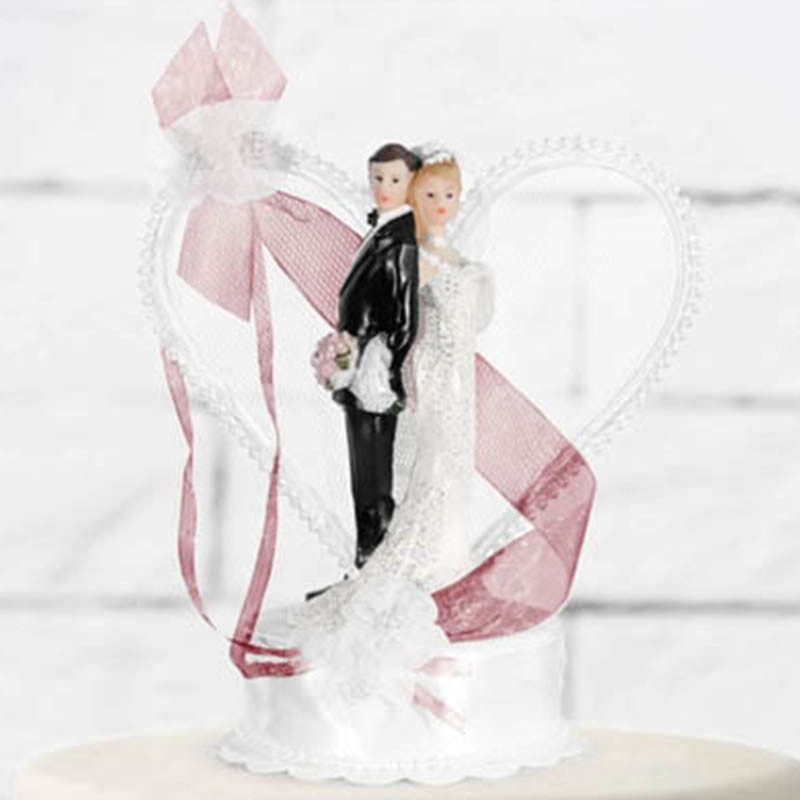 Figurine couple Mariage coeur blanc