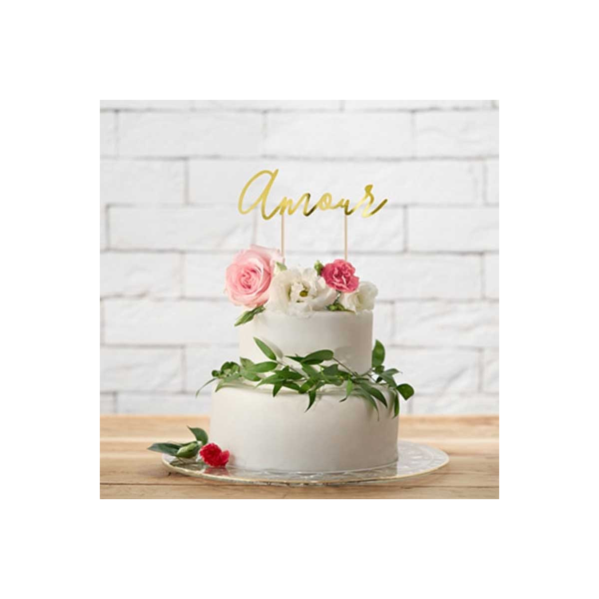 Cake Topper Amour Or