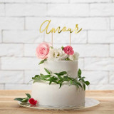 Cake Topper Amour Or