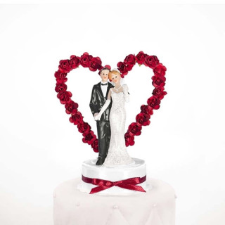 Figurine Couple Mariage Coeur Rouge