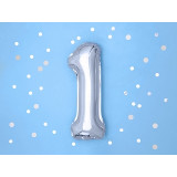 Ballon Chiffre "1" Argent