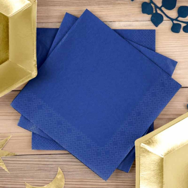 x20 Serviette Papier Bleu Marine