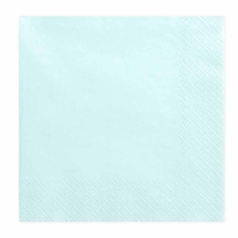 Serviettes en papier Bleu Pastel Uni (x20)