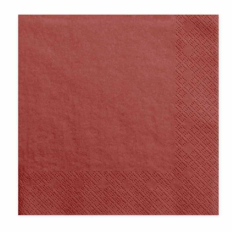 x20 Serviettes Papier Rouge