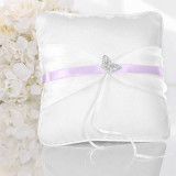 Coussin d'alliance en Satin et Papillon