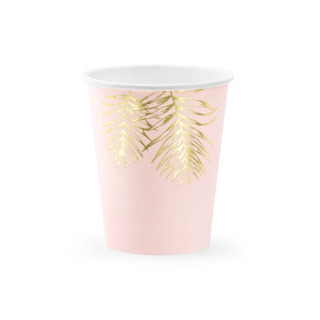 x6 Gobelets Carton Rose et Or