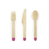 Ménagère en bois Rose 18 pièces