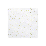 20 serviettes en papier blanches et points dorés