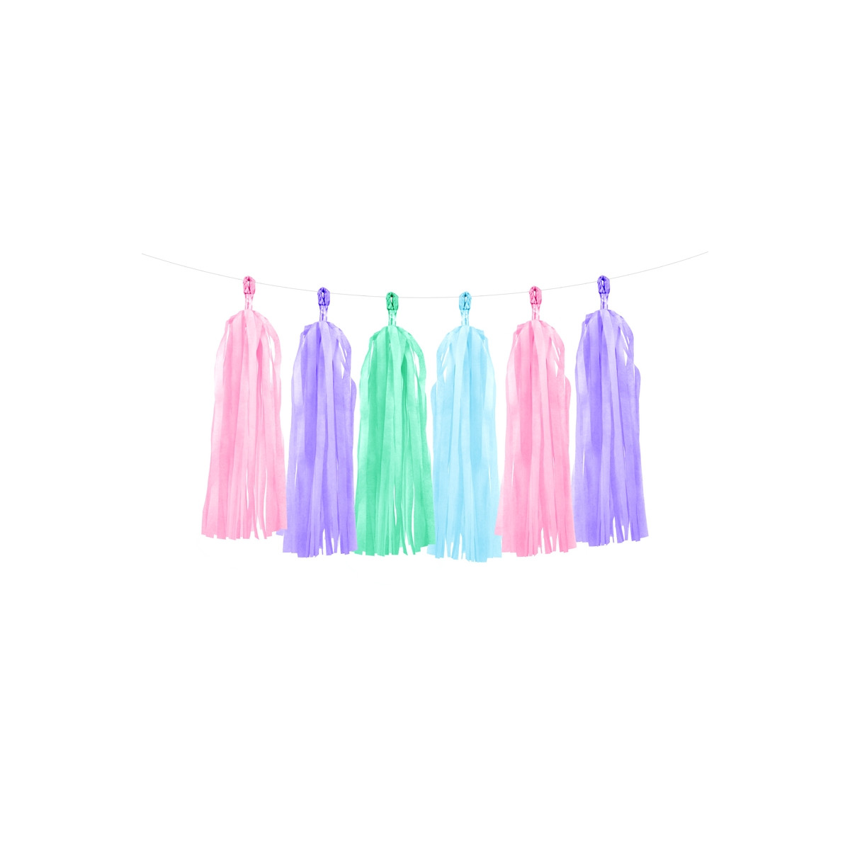 Guirlande Tassel Rose/Violet/Bleu